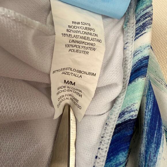 Ocean Avenue Swimwear Blue Turquoise Tankini Top - Picture 15 of 16